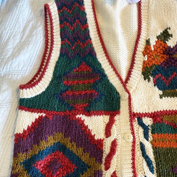 Vintage Hand Knit Huntington Ridge Sweater Vest - Picture 6 of 7